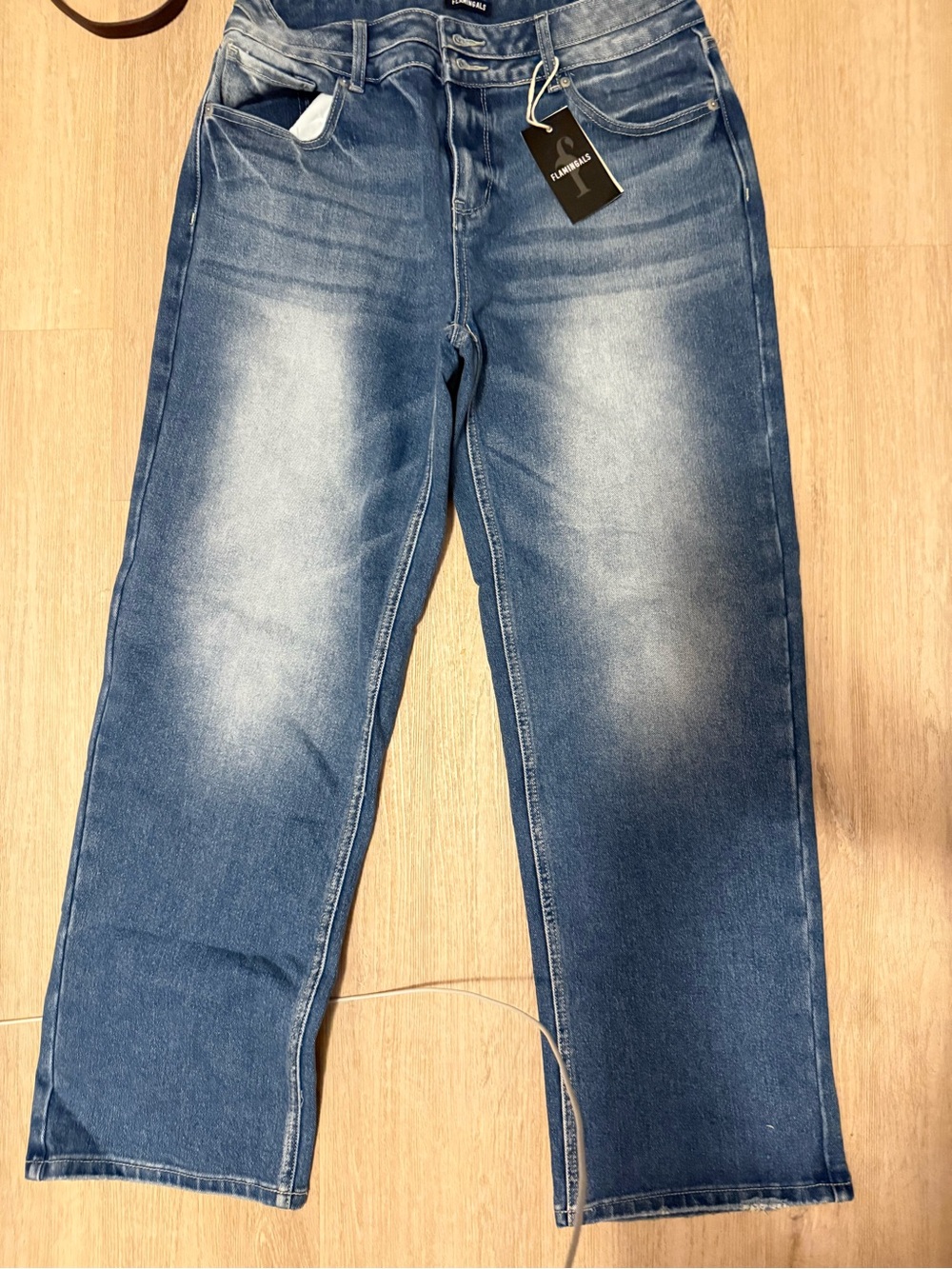 Flamingals Washed Straight-Leg Jeans